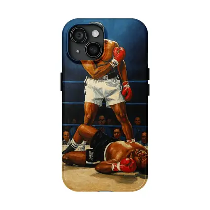 Muhammad Ali Standing Over Fallen Opponent Boxing