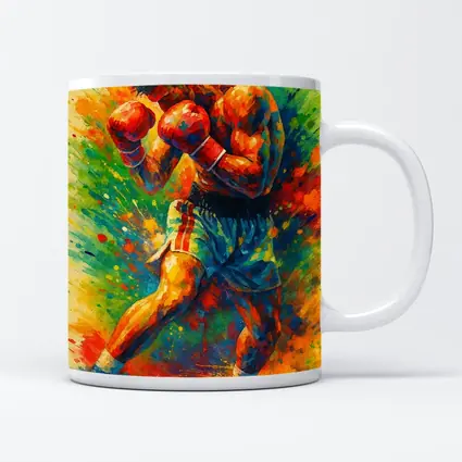 Boxer Fighter Colorful Splash Paint Art