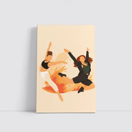 Two Women Dancing Flat Art Style
