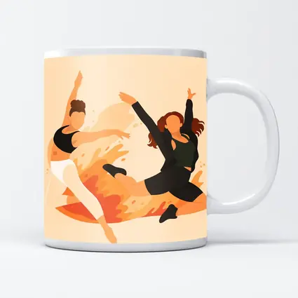 Two Women Dancing Flat Art Style