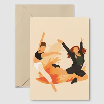Two Women Dancing Flat Art Style