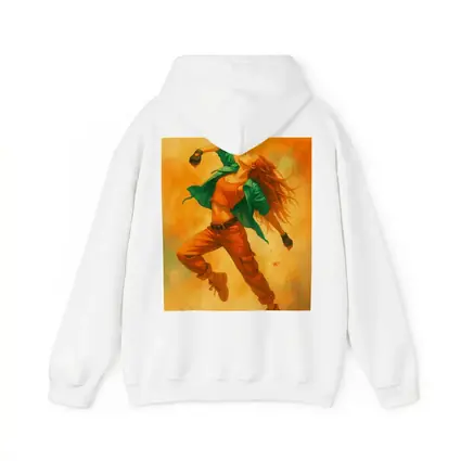 Hip Hop Dancer Girl Orange Watercolor Background