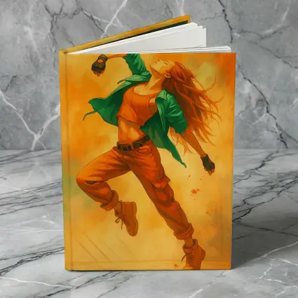 Hip Hop Dancer Girl Orange Watercolor Background