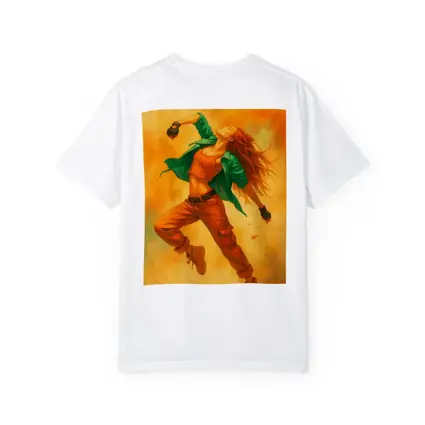 Hip Hop Dancer Girl Orange Watercolor Background