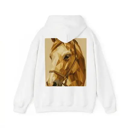 Low Poly Horse Portrait Warm Beige Background