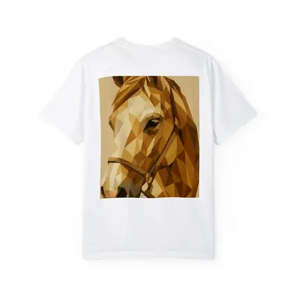 Low Poly Horse Portrait Warm Beige Background