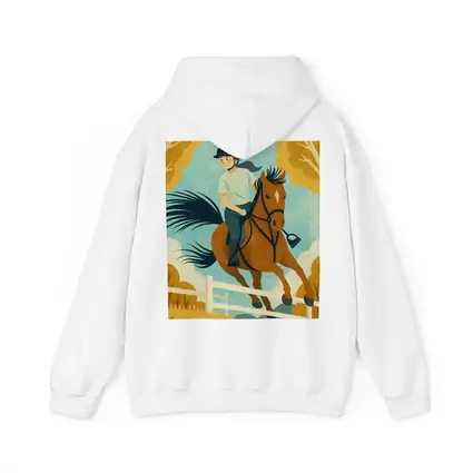 Girl Riding Horse Over Jump Autumn