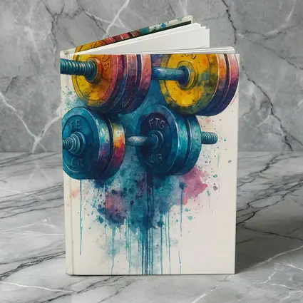 Colorful Watercolor Dumbbells Fitness Gym Art