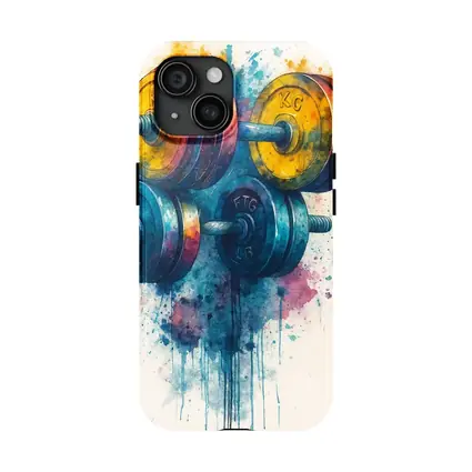 Colorful Watercolor Dumbbells Fitness Gym Art