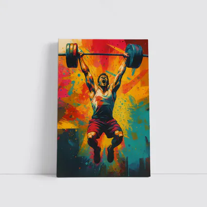 Weightlifter Snatch Colorful Explosive Pop Art