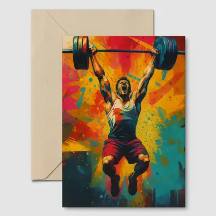 Weightlifter Snatch Colorful Explosive Pop Art