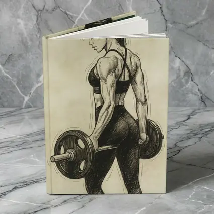 Strong Woman Lifting Barbell Sketch Art
