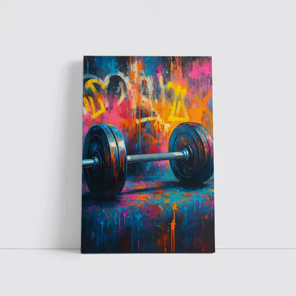 Dumbbell Graffiti Street Art Gym Painting