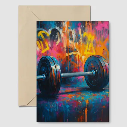 Dumbbell Graffiti Street Art Gym Painting