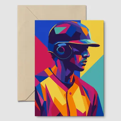Baseball Player Bold Geometric Pop Art