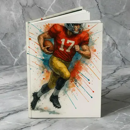 Football Player Number Seventeen Watercolor Splash Art