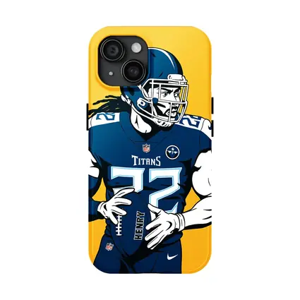 Derrick Henry Titans Football Player Yellow Background
