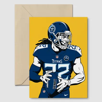 Derrick Henry Titans Football Player Yellow Background