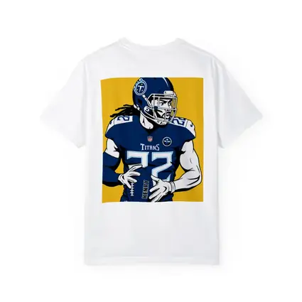 Derrick Henry Titans Football Player Yellow Background