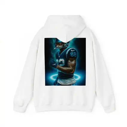 Football Player Number 82 Neon Dark Background