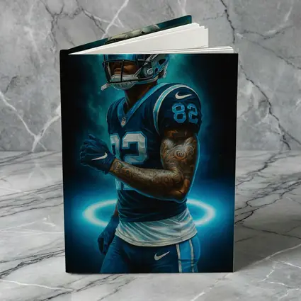 Football Player Number 82 Neon Dark Background