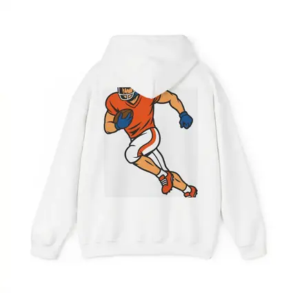 American Football Player Running With Ball Cartoon