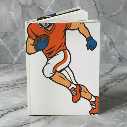 American Football Player Running With Ball Cartoon