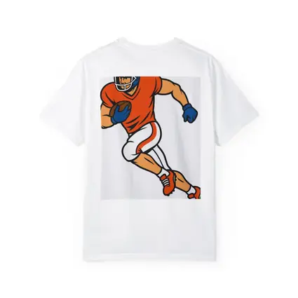 American Football Player Running With Ball Cartoon