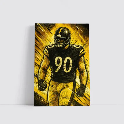 Football Player Number Ninety Sketch Art
