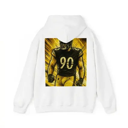 Football Player Number Ninety Sketch Art