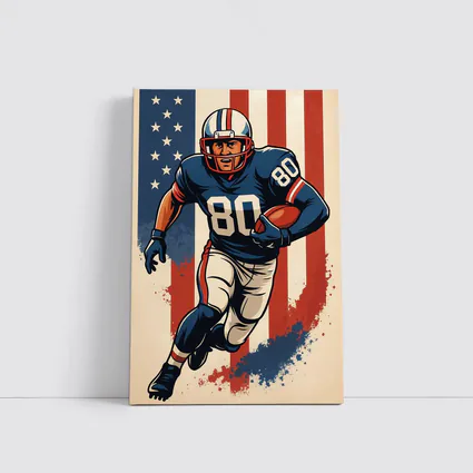 Retro American Football Player Number Eighty Art