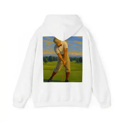 Vintage Golfer Oil Painting Green Course