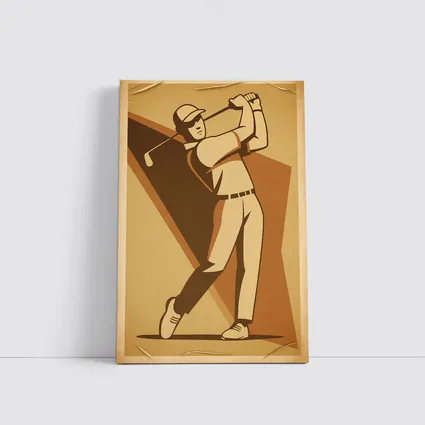 Retro Golf Swing Art Deco Style