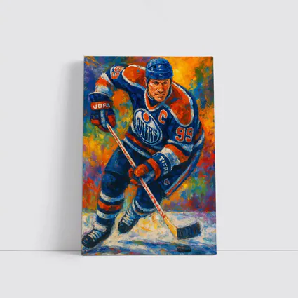 Wayne Gretzky Edmonton Oilers Oil Painting Art