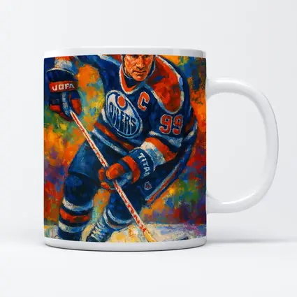 Wayne Gretzky Edmonton Oilers Oil Painting Art