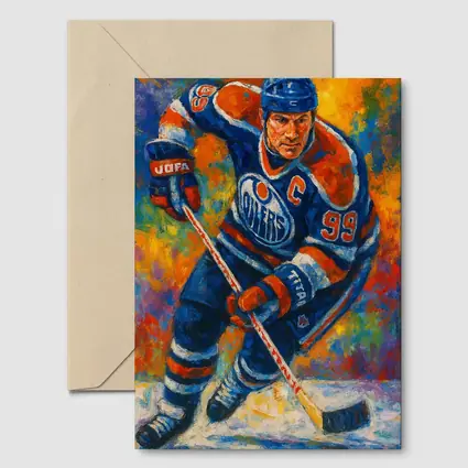Wayne Gretzky Edmonton Oilers Oil Painting Art