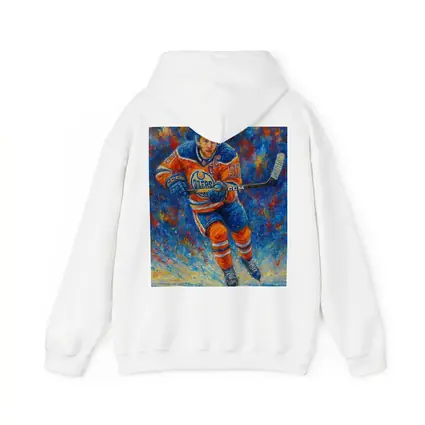 Edmonton Oilers Hockey Player Impressionist Oil Painting