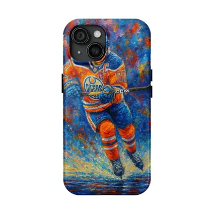 Edmonton Oilers Hockey Player Impressionist Oil Painting