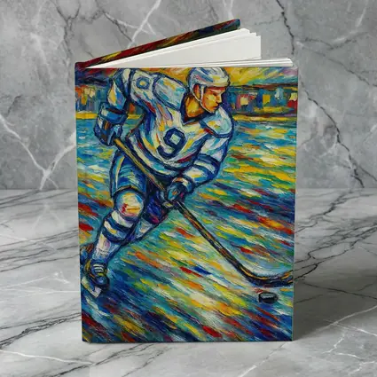 Hockey Player Impressionist Colorful Ice Rink