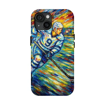 Hockey Player Impressionist Colorful Ice Rink
