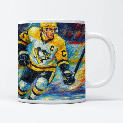 Pittsburgh Penguins Hockey Player Palette Knife Painting