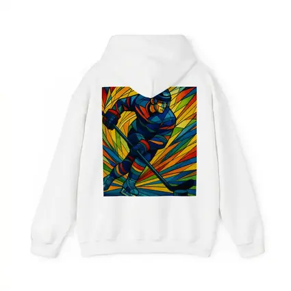 Hockey Player Stained Glass Colorful Art