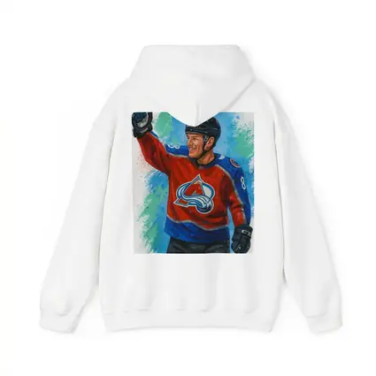 Colorado Avalanche Hockey Player Watercolor Art