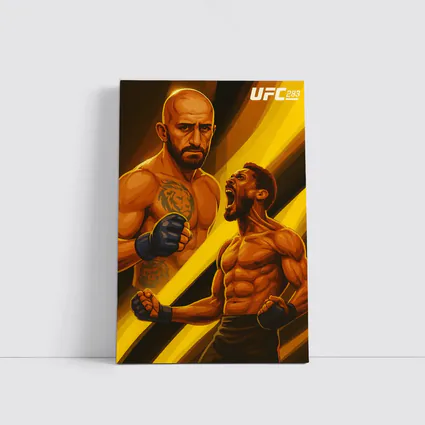 UFC 283 Fighter Illustration Yellow Dynamic Background