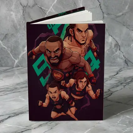 UFC 284 Fighter Cartoon Art Dark Background