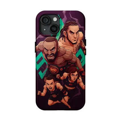 UFC 284 Fighter Cartoon Art Dark Background