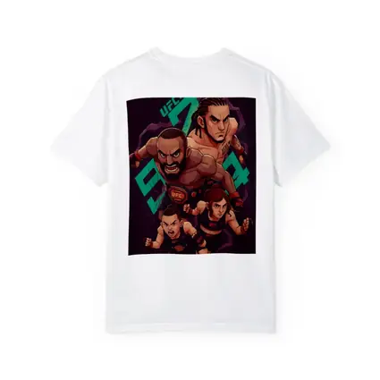 UFC 284 Fighter Cartoon Art Dark Background