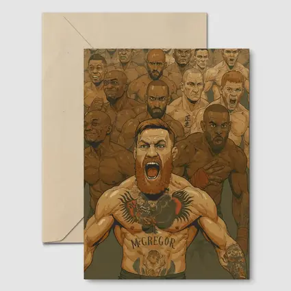McGregor UFC Fighter Crowd Illustration Art