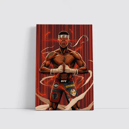 UFC Fighter Anime Style Red Background Art