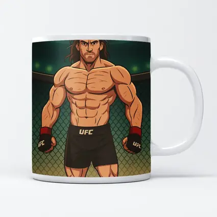 Anime UFC Fighter Standing In Octagon